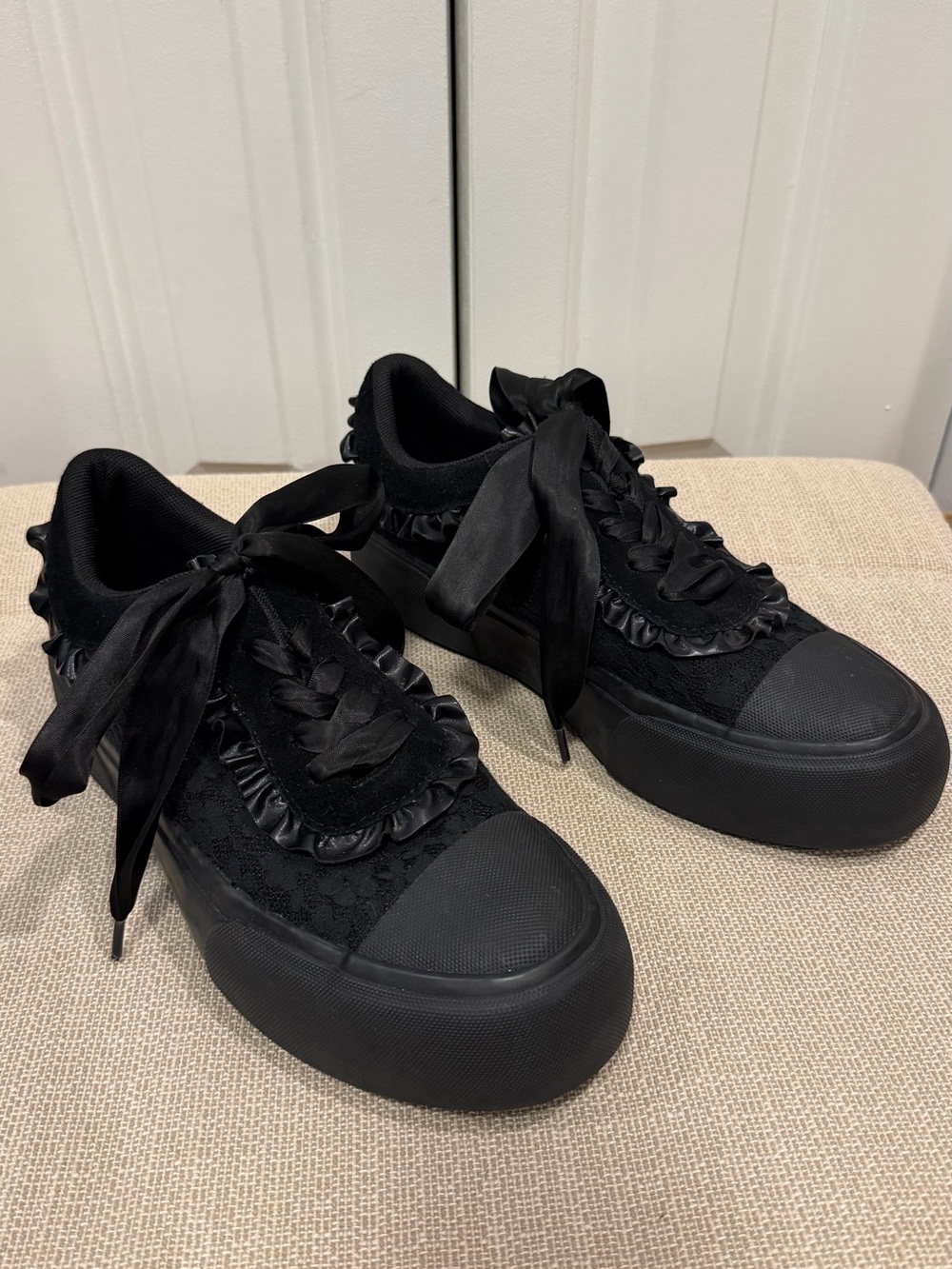 Fluevog Cane Lace Up Shoes Satin Ribbon Laces Unisex Size Women 9 Men 11